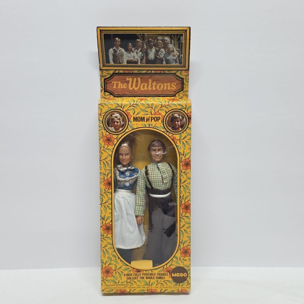 Mego The Waltons Mom & Pop 8" Vintage Figures In Original Box
